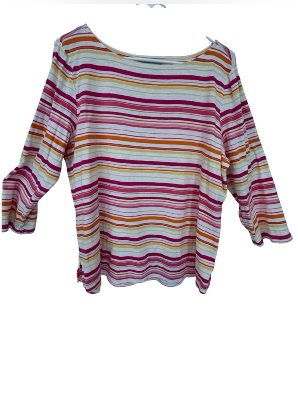 Tommy Bahama Striped Boatneck Top in Pink, Orange & White